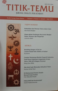 Titik Temu Jurnal Dialog Peradaban Vol 6, No 2, January-June 2014